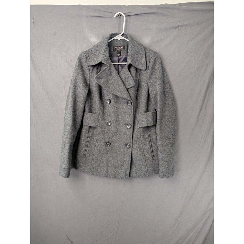 Victorias Secret Graphite Gray Wool Blend Double Breasted Pea Coat Size 6